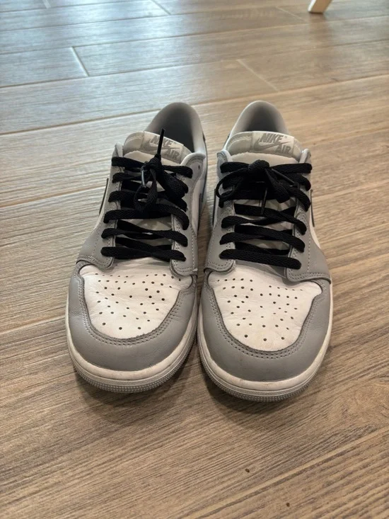 Nike Air Jordan 1 Barons Retro Low OG Shoes Mens 10.5 Gray CZ0790-110 Sneakers - Picture 2 of 8